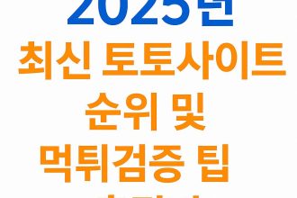 2025년 최신 토토사이트 순위 및 먹튀검증 팁 총정리